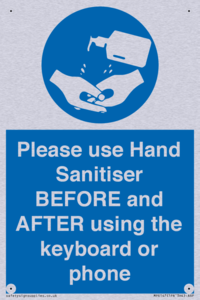 Please use Hand Sanitiser BEFORE and AFTER using the keyboard or phone